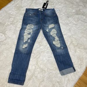ZCO Distressed Slim Boyfriend Jean